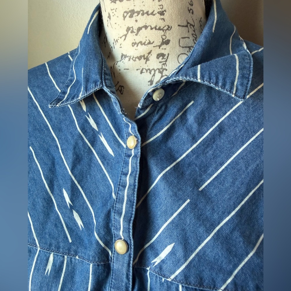 Pendleton Delaney Hi-Lo Denim Patterned Tunic - image 7